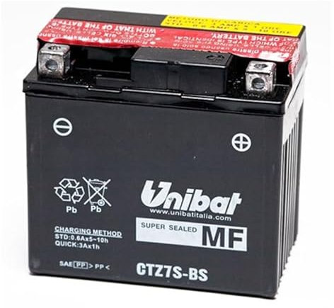 BATTERIA YTZ7S CTZ7S-FA UNIBAT COMPATIBILE SH 125 150 2013 2014 2015 2016