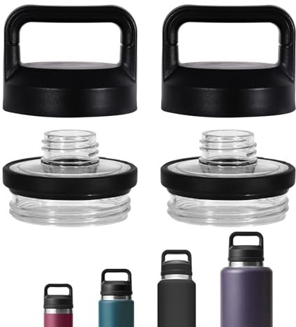 Screw Top Lid Replacement 2 Pack for YETI Rambler Bottle 18/26/36/46/64oz,Compatible with YETI Chug Cap Replacement Lids,Leak-Proof, Durable & Dishwasher-Safe