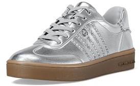 Michael Kors Women's Scotty Lace Up Sneaker, Silver, 6.5