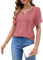 GUCURIN Camicetta Donna Maglietta Maniche Corte Scollo a V Elegante Camicetta Casual Top a Abbigliamento Camicia Estate
