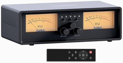 ET30 VU Meter Amplifier/Speaker Selector, Dual Analog VU Meter Audio, Home Audio Component with DB Panel Display Remote Control, for Stereo Class A, B, AB, D