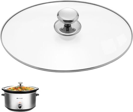 Oval Glass Lid 7 Quart Replacement for Crock Pot 7qt Slow Cooker SCV700SS and for Hamilton Beach Slow Cooker SCV700, 33474G, SCV700SS, SCV700-KC Replacement Oval 7 Quart Lids