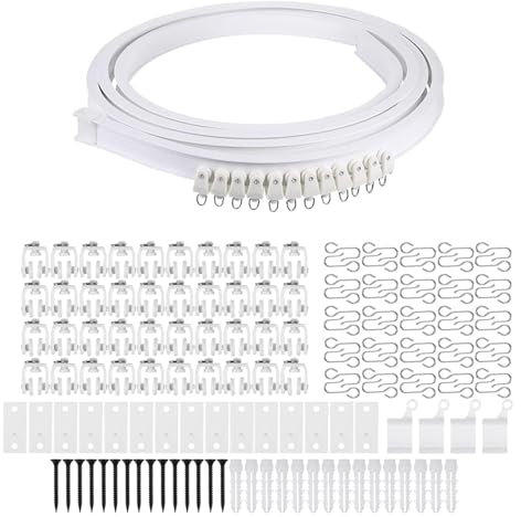 Vmiorzq Vorhangschiene, Deckenhalterung, Schiebevorhänge, Schiene für Raumtrennung, biegbare Halterung, Raumteiler, Zubehör für Wohnmobil, Zuhause, Schlafzimmer, Badezimmer