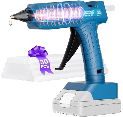 Nananuu Cordless Glue Gun for Makita 18V Battery, 90s Fast Heating Hot Glue Gun with 30 Glue Sticks, Great for Crafting, DIY, Repair (Battery Not Included)