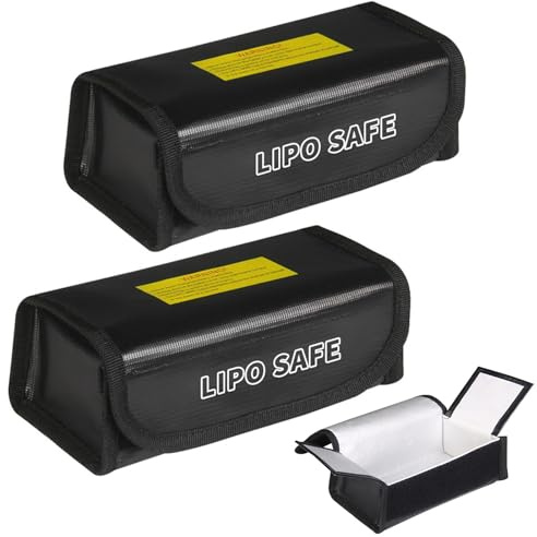 Lipo Safe Bag, 2 Stück Lipo-Sicherheitstasche, Feuerfeste Sicherheitsschutztasch, Feuerfest Explosionsgeschützte Akku Tasche, Akkus Lipo-Akku-Aufbewahrungsbox für Charge, Lipo Akku Tasche