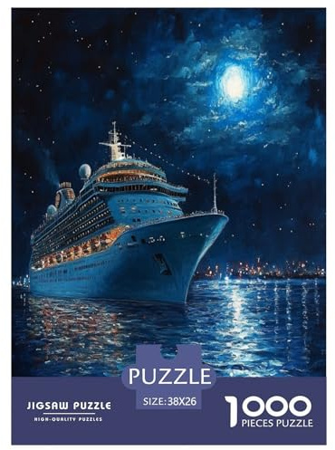 Cruise Ship Jigsaw Puzzles Puzzle for Adults Kids. 1000 Piece Great Gifts Challenge Toy Educational Games Home Decoration for Adults& Kids Age 14 Years Up 38x26cm/1000pcs