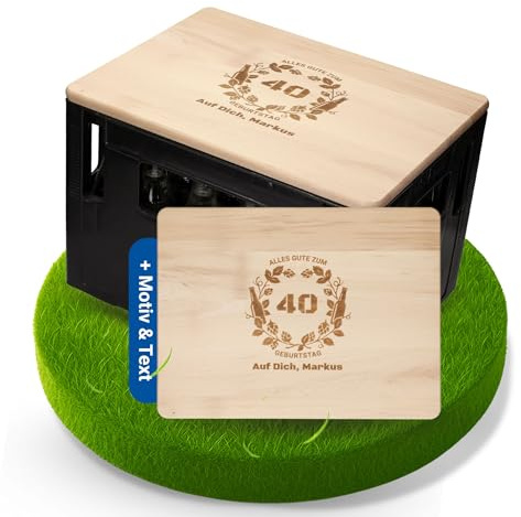 Personalisierte Sitzauflage Holz - 2in1 Hocker & Schneidebrett zum Vatertag