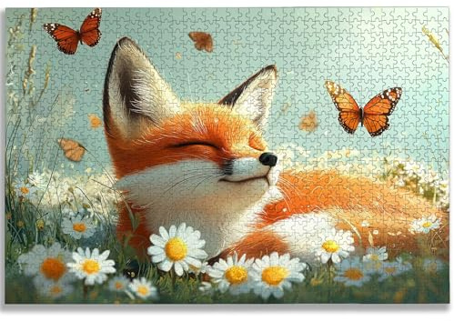 Puzzle 5000 Teile Fuchs, Puzzle 5000 Teile Erwachsene, Holzpuzzle Erwachsene mit Exquisiter Verpackungsbox, Klassische Puzzles Blume für Die Ganze Familie, Groß Puzzles für Geschenke, Dekor, -1683
