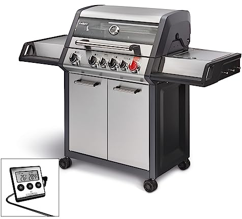 Enders® Gasgrill MONROE PRO 4 SIK TURBO inkl. Thermometer, 4-Edelstahlbrenner, Seitenkocher, Infrarot-Backburner, PanoVision Sicht, HEAT RANGE™-Brenner, SWITCH GRID™, 800 °C TURBO ZONE™, SIMPLE CLEAN™