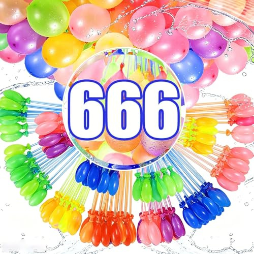 666 Stück Wasserbomben Selbstschließend Bunt Wasserballons