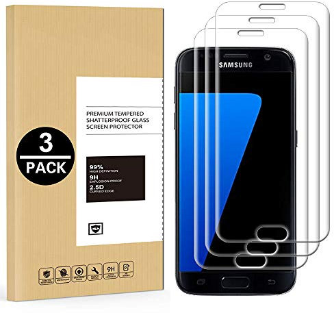 Samsung Galaxy S7 Edge Panzerglasfolie, [3 Stück] Schutzfolie für Samsung Galaxy S7 Edge 9H Härte HD Transparent Displayschutzfolie Gehärtetem Glas Schutzglas Panzerglasfolie Folie, Anti-Kratzen