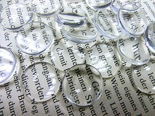 50 Glas Cabochons klar rund 18mm Glascabochons durchsichtig Rückseite flach Kuppel transparent (18mm)