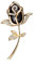 AILUOR Broche élégante Fleur de Cristal Rose Brillant Pin, Fantaisie beauté Florale Design Pins Broche pour Noir