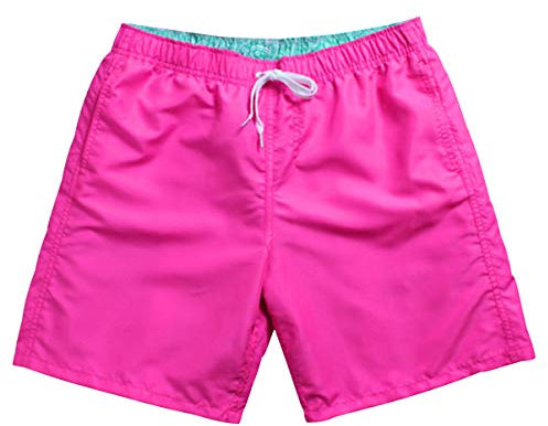 Costume da Bagno Uomo Costumi da Bagno Uomo Nuoto Surf Lunghi Costume Boxer Pantaloncino Corto Short da Mare Piscina Pantaloncini da Bagno Maschili Beachwear Asciugatura Rapida Spiaggia Rose 2XL