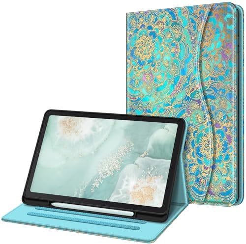 FINTIE Case for Samsung Galaxy Tab S6 Lite 10.4 Inch 2024/2022/ 2020 with S Pen Holder, Multi-Angle Viewing Soft TPU Back Cover with Pocket Auto Wake/Sleep, Shades of Blue