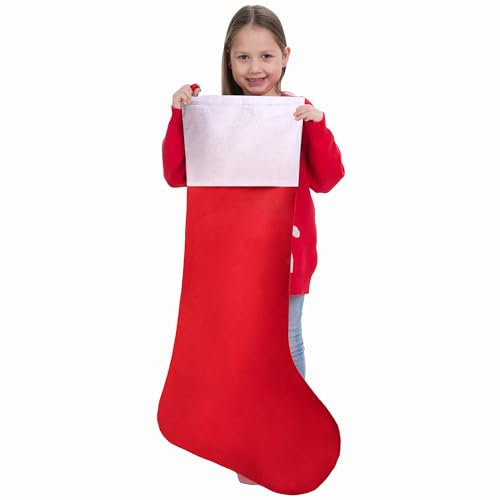 JOYIN 4 Packungen 96,5 cm Jumbo-Weihnachtsstrümpfe, riesiger Weihnachtsstrumpf aus Filz, großer Weihnachtsstrumpf für Weihnachtsfeiern, Dekorationen, Weihnachtsbaumdekoration