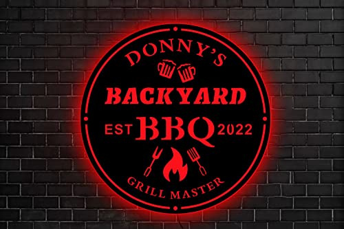 SOULSIS Signe de barbecue personnalisé, enseigne au néon de barbecue, signe de gril personnalisé, signe de gril personnalisé, signe de barbecue personnalisé, cadeaux de barbecue pour les hommes