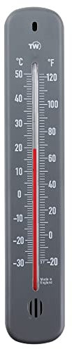 Wall Thermometer 215mm - Stylish Room Thermometer - Made in UK for Home Office, Garden or Greenhouse Indoor and Outdoor Temperature Thermometer Wall Mounted
