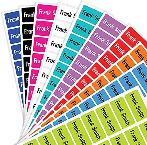 Pack of 48 Kids Name Labels (25 x 12 mm) Self Adhesive Waterproof Personalised Name Stickers for Water Bottles Lunch Boxes Pencil Boxes Packwith®
