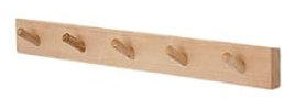 Garderobenhaken Holz - Gaderobenhakenleiste - Garderobenleiste Holz mit 5 Haken - 44 cm - Kleiderhaken Wand - Wandgarderobe Handtaschen und mehr für Flure, Garderoben, Schlafzimmer und Badezimmer