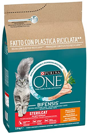 Purina ONE Bifensis pienso gato Adulto Esterilizado Pollo 4x2,8 kg