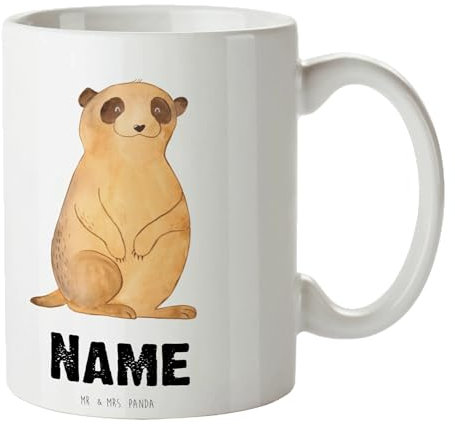 Mr. & Mrs. Panda Personalisierte Tasse Erdmännchen - Geschenke, Spruch, mit Namen, Reisen, Personalisiert, Traveling, Roadtrip, Afrika, Drucken