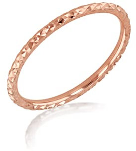 CARISSIMA Women's 9ct White Gold Diamond Cut Slim Band Stack Ring #J