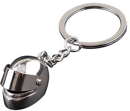 Porte-clés mignon avec pendentif casque de moto, boucle de clé pour sac à dos, ornements de sac à main, argent confortable et respectueux de
