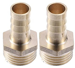 A ABSOPRO 2 Pcs Raccord Cannelé 1/2 BSP Mâle Fil Raccord Laiton 12mm Connecteur Tuyau