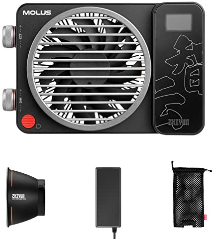 Zhiyun Molus X100, 100W Video Light, Bi-Color COB Video Light, 385g LED-Taschenlampe, 17317 Lux 2700K-6500K CRI 95+/TLCI 97+, mit Bluetooth App Steuerung AC/DC Power Supply