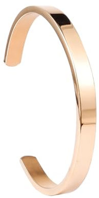 MILAKOO Armreif rosa gold Damen armreif roségold Frauen 8mm Armband Oval poloert offen Bracelet