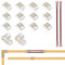 FCOB COB 2pin 5mm Connector Kit 12pcs Transparent Connector 2pcs L-Shaped Connector 4pcs 15cm langes 20AWG Verlängerungskabel für spaltfreies Löten 2pin Einfarbiger Streifen Eckverbindung