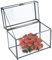 Homtone 25.5x19.5x14.5 cm Schwarz Vintage Glas Kartenbox, Geschenkkarten Box Terrarium für Hochzeitsempfang/Geburtstagsparty/Wunschgut/Andenken