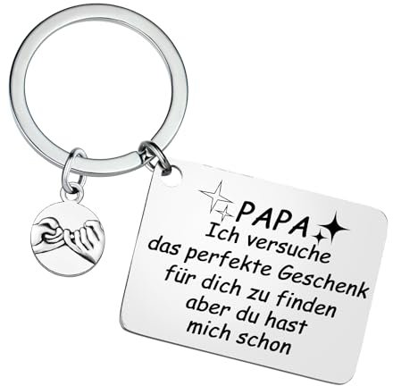Ghloyza Papa Schlüsselanhänger Geschenke zum Geburtstag Weihnachten Schlüsselanhänger Vatertagsgeschenke von Tochter Sohn für Papa du hast mich schon Schlüsselanhänger