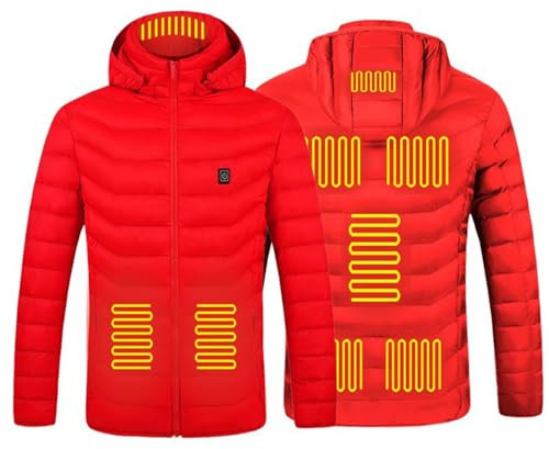 Battnot Beheizbare Jacke Herren Damen Beheizte Jacke mit Kapuze, Warme Jacke USB Heizjacke mit 3 Heizstufen Heizjacke für Herren Damen, Elektrischer Beheizbare Jacke Warme Beheizte Jacke Heizjacke