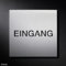 Schild EINGANG Edelstahl gebürstet, Beschriftungsschild, Piktogrammschild zur Beschriftung - PHOS Design