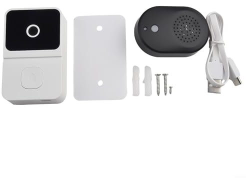 Smart WiFi Video Doorbell, WiFi Doorbell Security Camera, for Home Office,Two-Way Voice Intercom, 8 X 4.5 X 2.49 Cm(White)