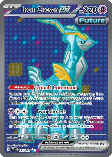 Iron Crown ex 191/162 Ultra Rare Pokemon Card (SV Temporal Forces) + 1x TitanCards® Toploader