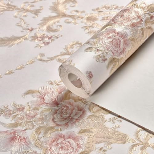 3D Self-Adhesive Floral Wall Stickers, Film for Bedroom, Room, Furniture, Cabinet, Shelf (53cm*3m 713-Pink)