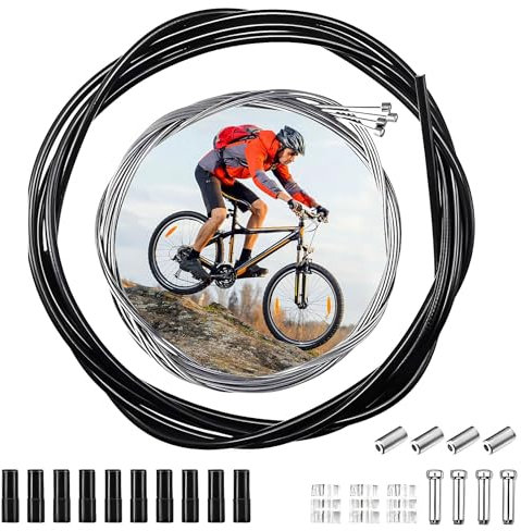 Cable Freno Bicicleta, Funda Cable Freno Bicicleta Cable Interior Con Funda Exterior De 2,5 M Cable De Freno Universal Casquillo Final Carcasa Para Bicicleta