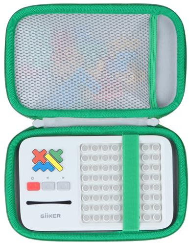 Lebakort Hart Tasche Hülle Etui für GiiKER Super Blocks Muster-Matching-Puzzlespiele (Weißer + grüner Reißverschluss)
