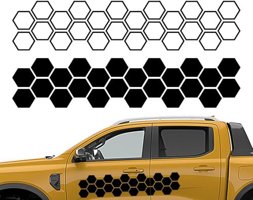 Autoaufkleber mit Wabenmuster, Wabenaufkleber für Autos | Hexagon-Muster Autoaufkleber – Coole Autoaufkleber, wasserfeste Aufkleber,