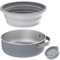 Hundenapf Faltbar 304 Schüssel aus Edelstahl Integrierter Reisenapf, Tragbare Silikon Fressnapf Tragbar Wasserschüssel, Hundeschüssel für Reise Spaziergänge Zwinger Camping 1200ml-Grau