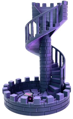 drunkLY - 3D Würfelturm für das perfekte Würfelerlebnis, perfekt für RPG, Miniaturspiele und Brettspiele, mit Würfel - Geschnek Idee (Matallic Lilla/schwarz)