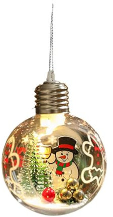 Sfere di Natale trasparenti – 8,1 cm, decorazioni per albero di Natale, palle luminose chiare, palline di Natale pendenti, decorazioni per albero di Natale