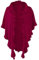 Poncho Cape Trachtentuch Umhang Stola Schultertuch Trachten-Tuch Damen Strickponcho Tracht Strick Trachtenponcho gestrickt Überwurf Volants Rüschen Schal Cashmink, Farbe:weinrot