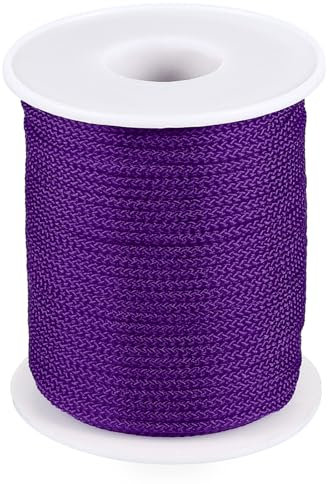 PATIKIL 2mm x 100feet Nylon String for Bracelets Braided Nylon Cord Nylon Thread for Wind Chime Beading Necklaces Blinds DIY Craft Jewelry Making, Purple