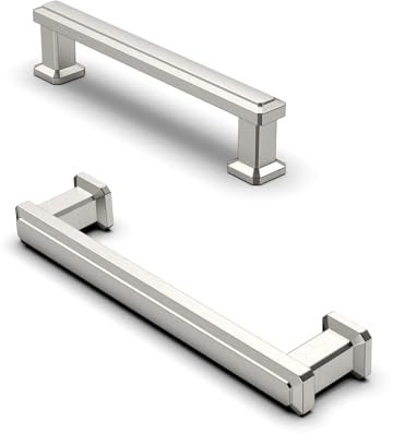 FURNIWARE 10 Stück Schrankgriffe, Möbelgriffe 96mm Lochabstand Gebürsteter Nickel, Silber Küchengriffe Schubladengriffe, Zinklegierung Möbel Griffe für Küchenschränke Schränke Schubladengriffe