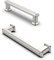 FURNIWARE 10 Stück Schrankgriffe, Möbelgriffe 96mm Lochabstand Gebürsteter Nickel, Silber Küchengriffe Schubladengriffe, Zinklegierung Möbel Griffe für Küchenschränke Schränke Schubladengriffe