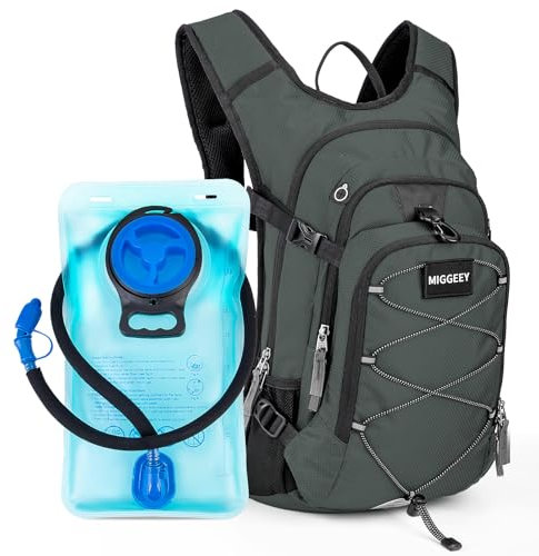 MIGGEEY Hydration Rucksack 18L mit Trinkblase 3L, große Lagerung Wandern Daypack für Männer Frauen, Fahrradrucksack, Laufrucksack Trinkrucksack, Wasserdicht Sportrucksack Hydration Rucksack